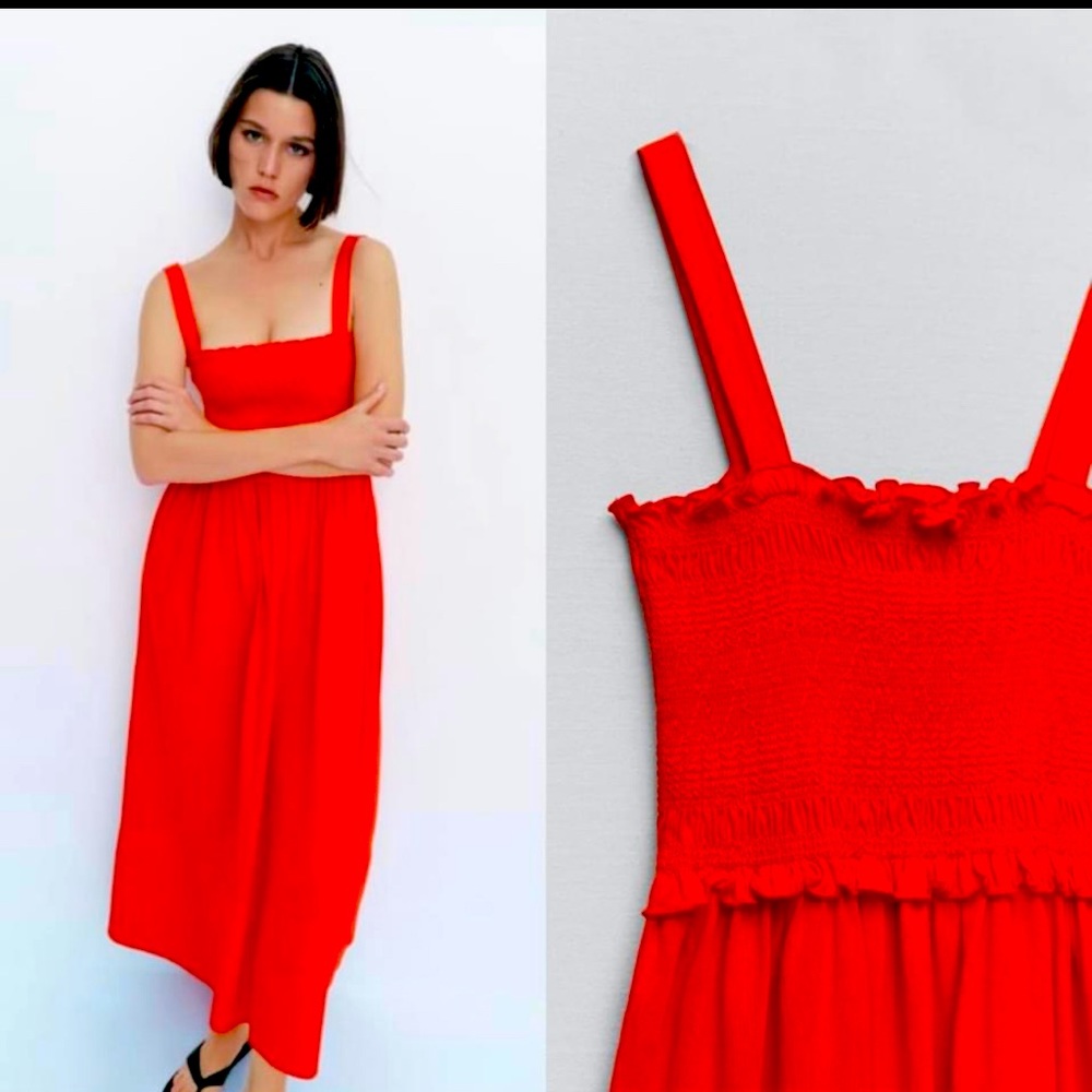 SOLD Zara Poplin Smock Maxi